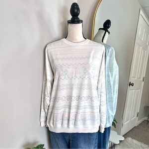 90s White Retro Crewneck Sweater